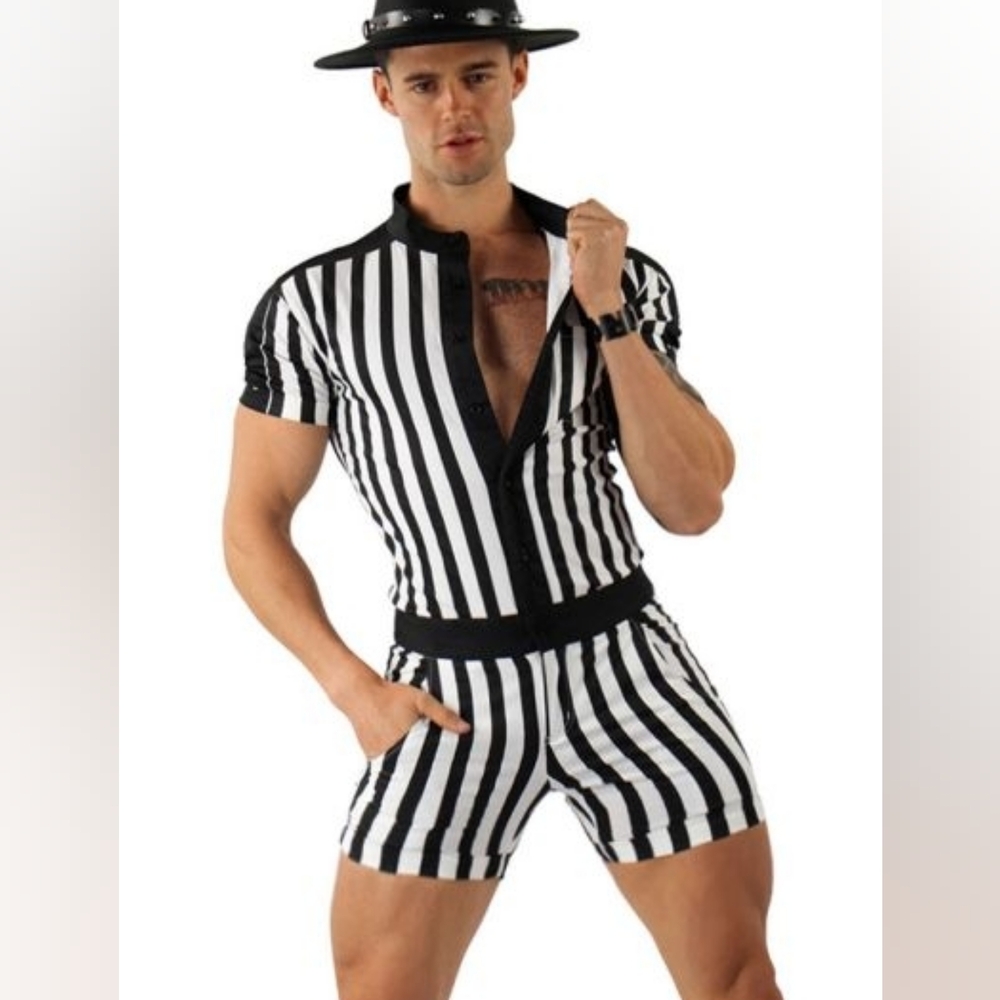 GLIMMS New York Striped Romper Monaco sz M